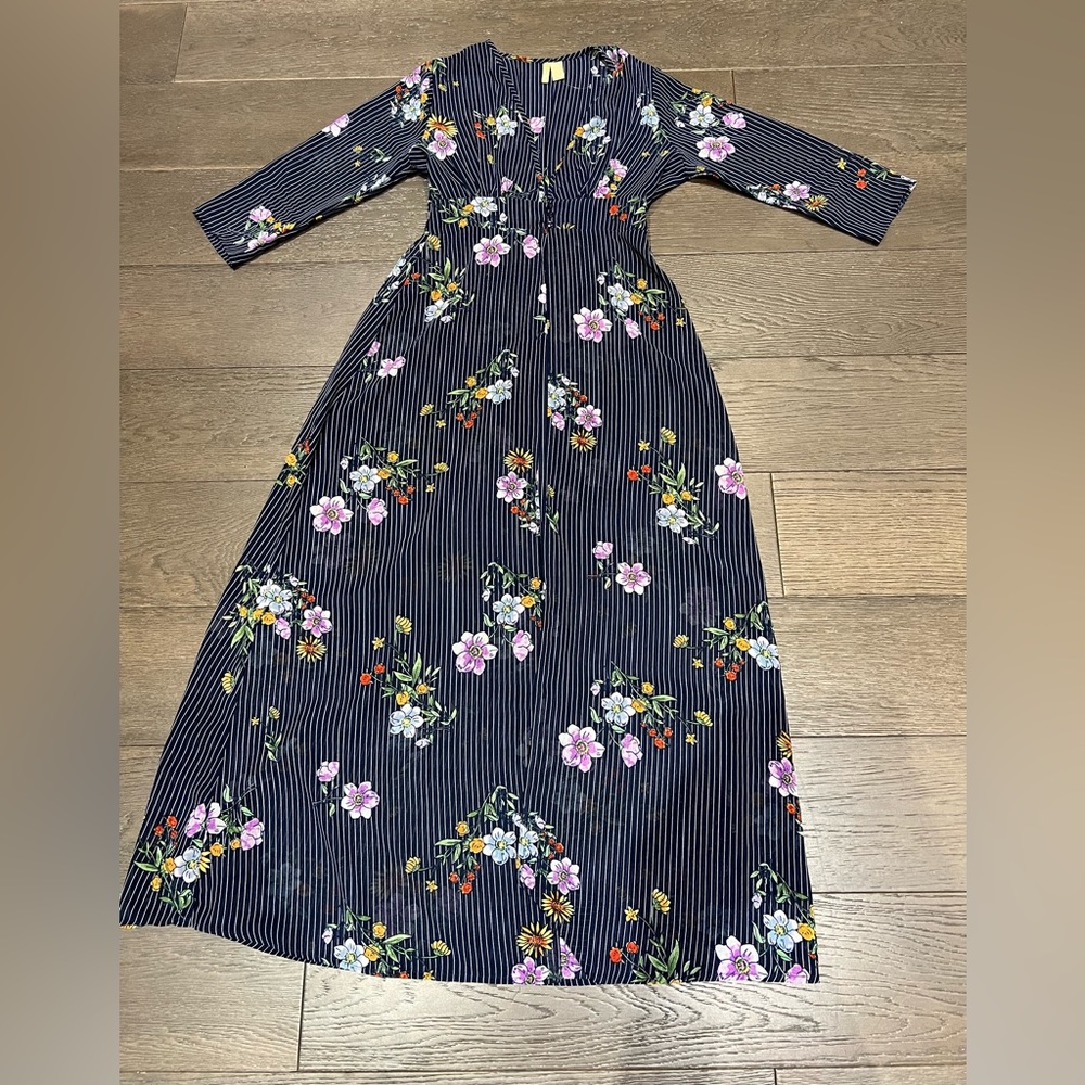 Womens Japna striped with florals long duster Sz L